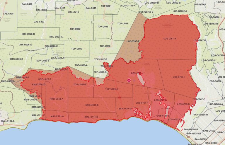 palisades fire map