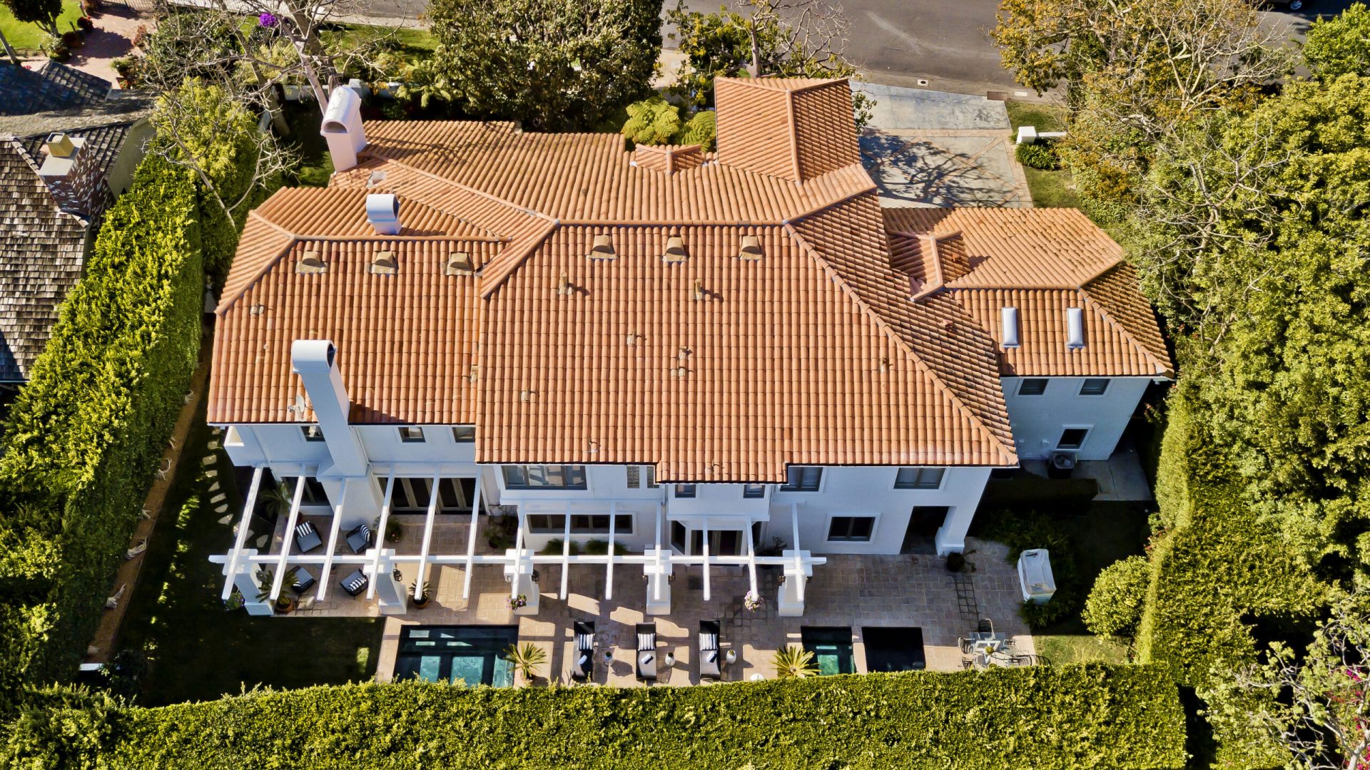 550 Spoleto, Palisades aerial looking at roof