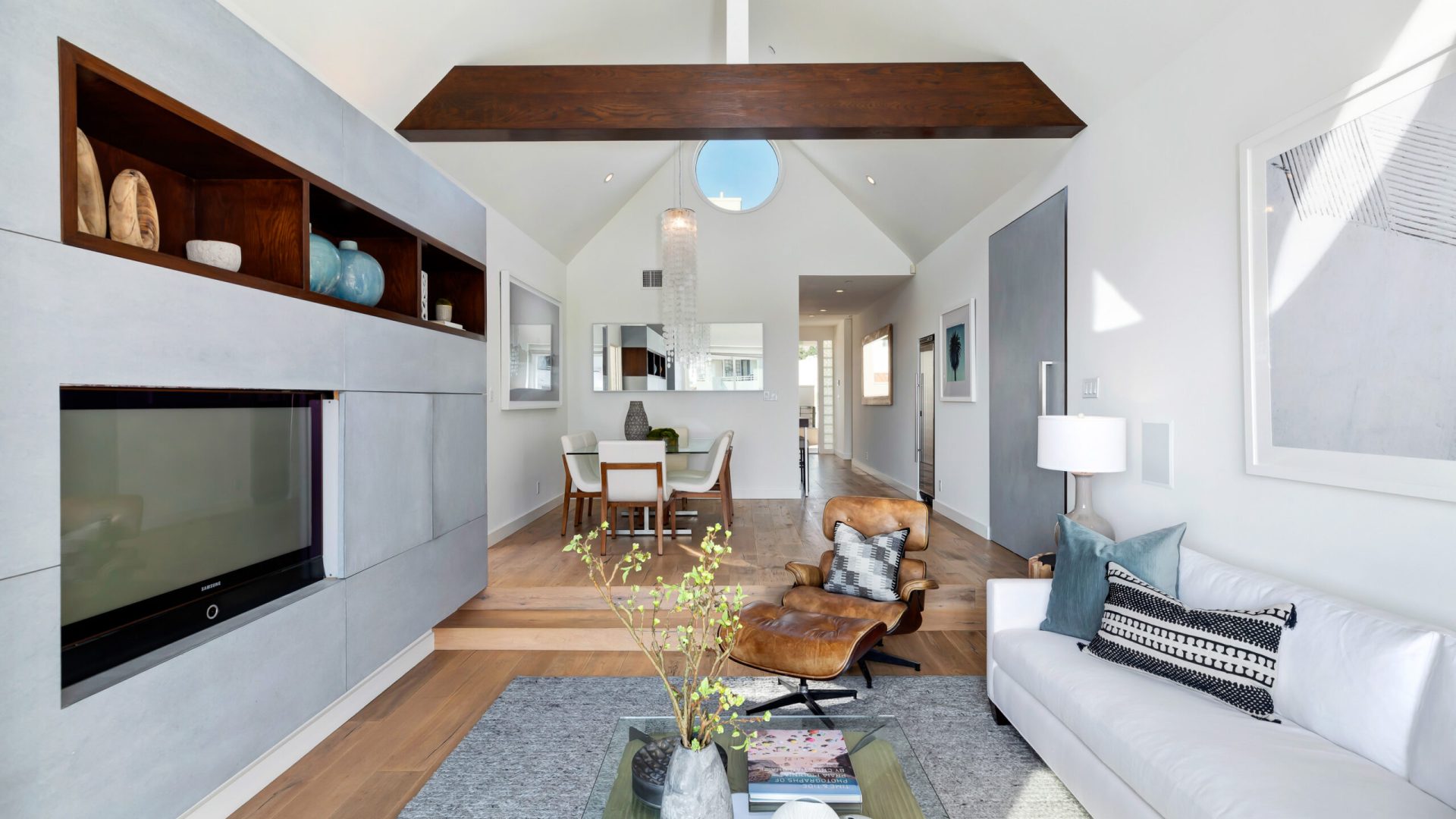 Chic interiour designed living area at 15425 Antioch #406