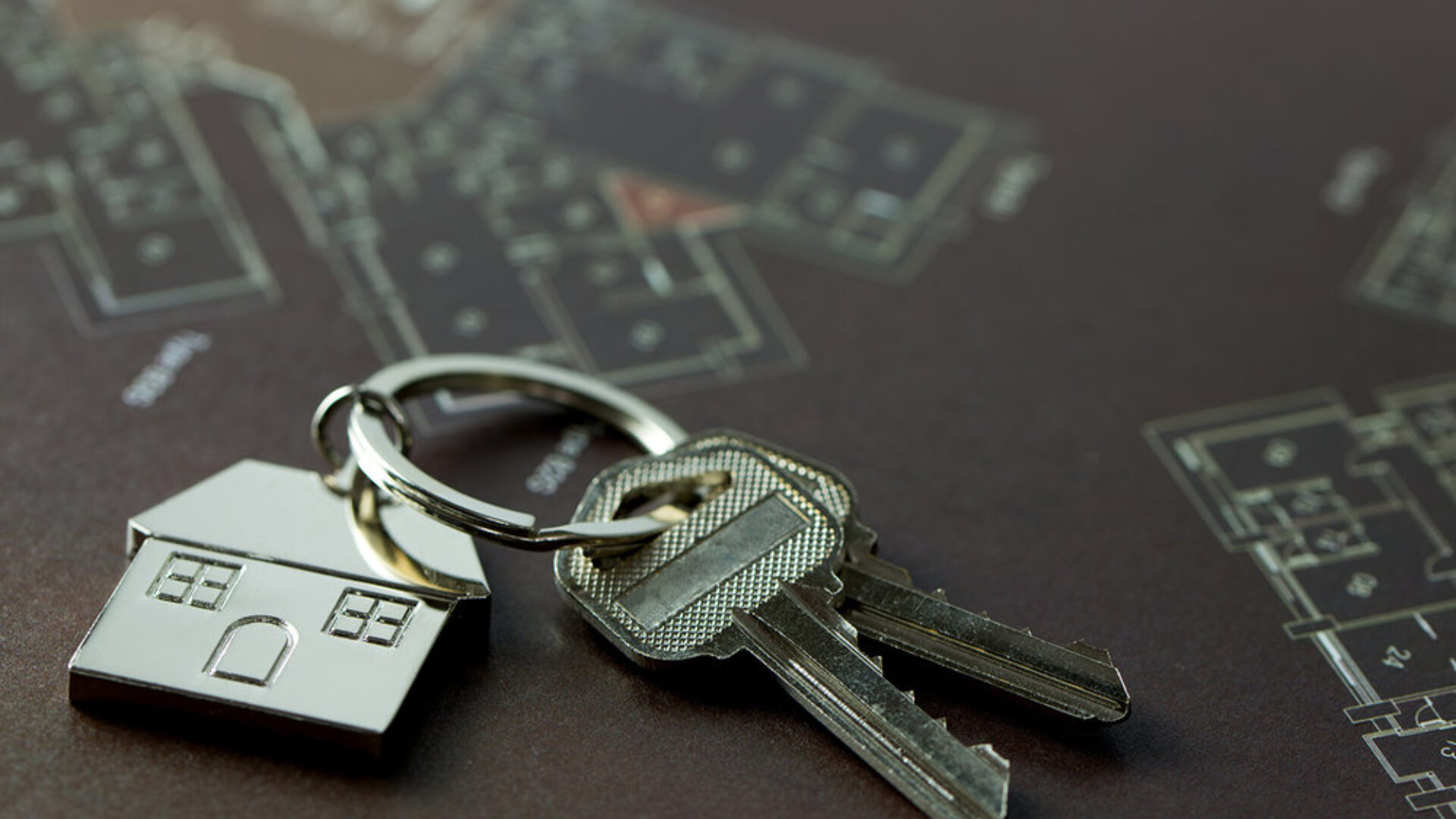 House keys on real estate floor plan